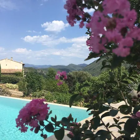 Gite En Cevennes Du Sud, Bergerie Restauree Au Rez De Jardin D'Une Bastide Avec Piscine, Vue Exceptionnelle, Authenticite Et Confort Saint-Laurent-le-Minier Exterior foto